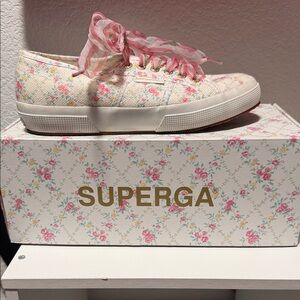 Superga Love Shack Fancy Floral Lace-Up Sneakers